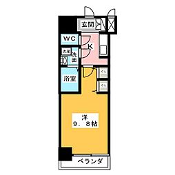 S-RESIDENCE大曽根駅前 1Kの間取図画像