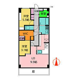 グランドメゾン小田井 1階2SLDKの間取り