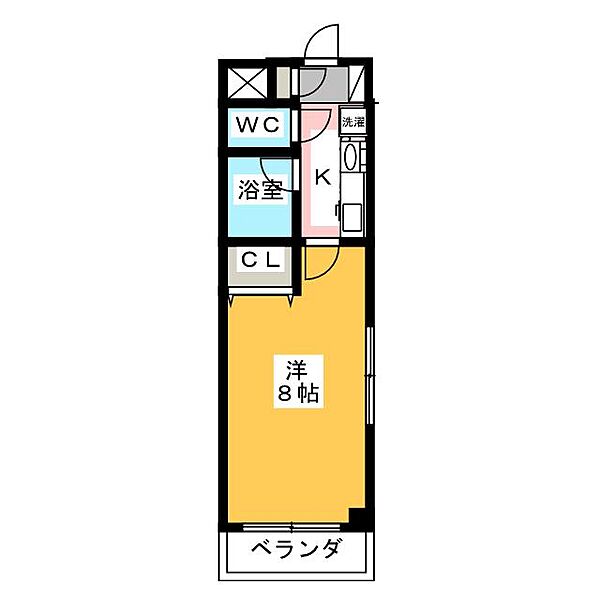 レージュウエスト ｜愛知県名古屋市西区山木１丁目(賃貸マンション1K・3階・24.88㎡)の写真 その2