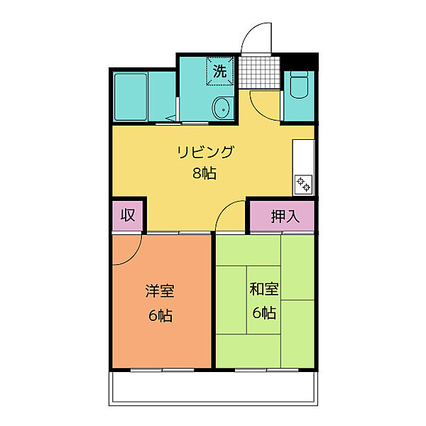 なごやセントポーリア 408｜愛知県名古屋市西区上小田井２丁目(賃貸マンション2LDK・4階・45.00㎡)の写真 その2