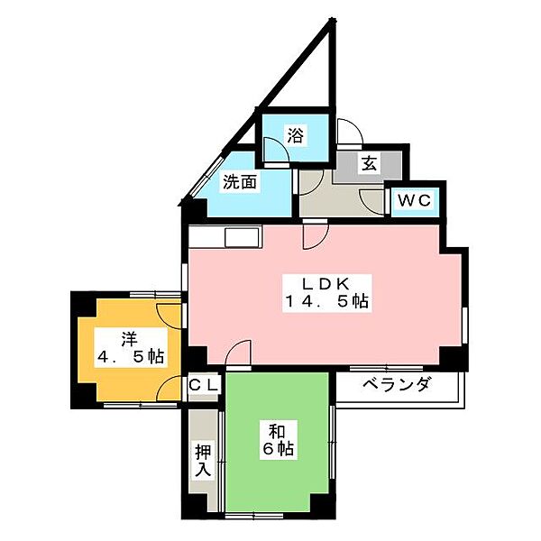 キャッスル上小田井 4A｜愛知県名古屋市西区山木２丁目(賃貸マンション2LDK・4階・55.89㎡)の写真 その2