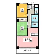 ベルメゾンＡ棟 1B ｜ 愛知県清須市西枇杷島町南二ツ杁（賃貸マンション2LDK・1階・58.28㎡） その2