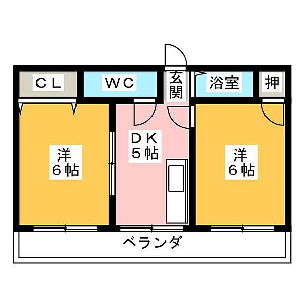 マウンテンハイツ西原 ｜愛知県名古屋市西区西原町(賃貸マンション2DK・1階・41.25㎡)の写真 その2