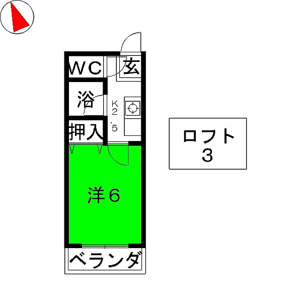 タウンコート 203｜愛知県名古屋市西区中小田井３丁目(賃貸アパート1K・2階・24.83㎡)の写真 その2