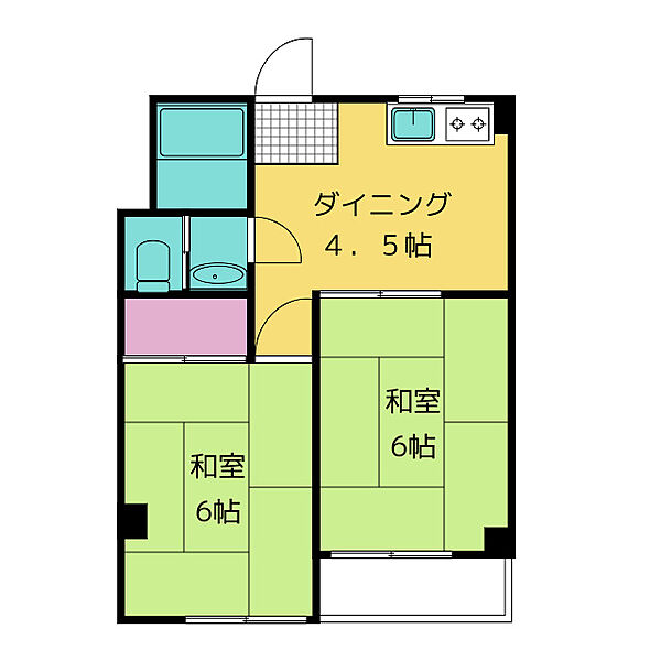 第一コーポ千代 201｜愛知県名古屋市西区八筋町(賃貸マンション2DK・2階・36.70㎡)の写真 その2