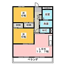 セラフィ西原 202 ｜ 愛知県名古屋市西区西原町（賃貸マンション2LDK・2階・57.63㎡） その2