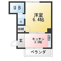 HOP 1Kの間取図画像