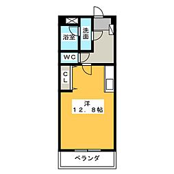 メゾンド毛利 1階ワンルームの間取り
