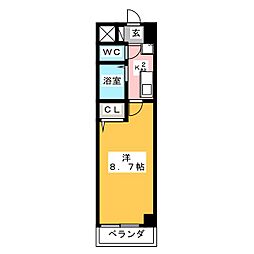 エクセル長池 1Kの間取図画像