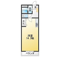 スリーアローズ中小田井 ワンルームの間取図画像