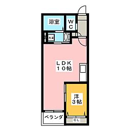 Warren　enmei　I 3階1LDKの間取り