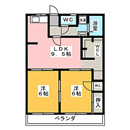タウニー近江 1階2SLDKの間取り