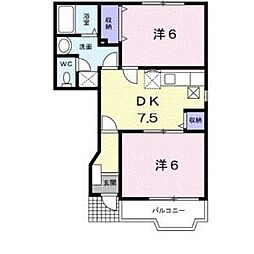 ビレッジＺＥＮ 1階2DKの間取り