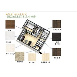 REGALEST F 上小田井 303 3階2LDKのリビング/ダイニング