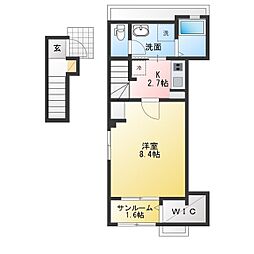 Aldebaran 1Kの間取図画像