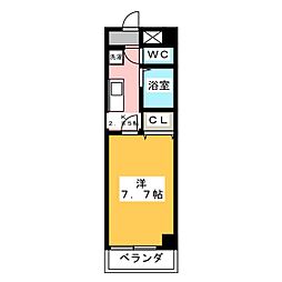 Radiant1 1Kの間取図画像
