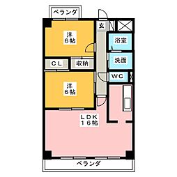ランドシャフト山ノ木 2LDKの間取図画像