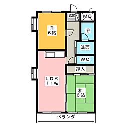 リビュー豊島 2LDKの間取図画像