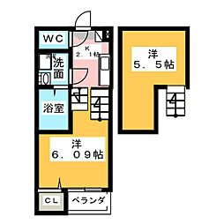 ジョイハーモニー南川町 1Kの間取図画像