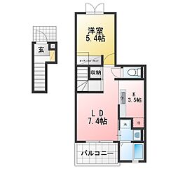 サニーアベニュー 1LDKの間取図画像