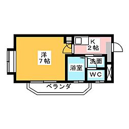 JMヒラ 1Kの間取図画像