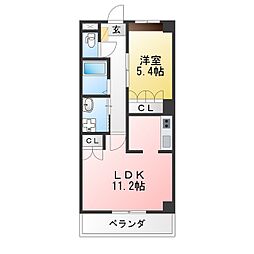 エクレールシャトー 1LDKの間取図画像