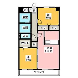 セリシール 2LDKの間取図画像