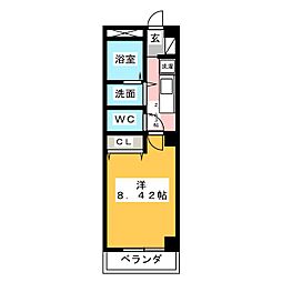 ARAX市場木 1Kの間取図画像