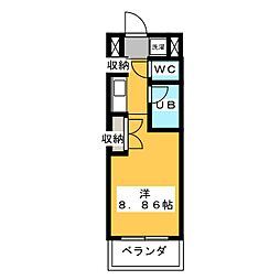 フィスム上小田井 ワンルームの間取図画像