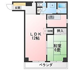 檜物ビル 1LDKの間取図画像