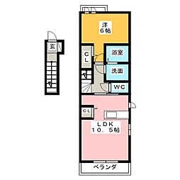アユタシス中小田井 1LDKの間取図画像