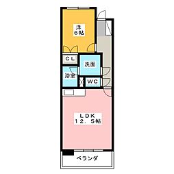 パークシティ上小田井スカイコート 1LDKの間取図画像