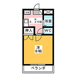 フォレストハイツ独楽 1Kの間取図画像