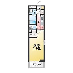 アイリスフジ 1Kの間取図画像