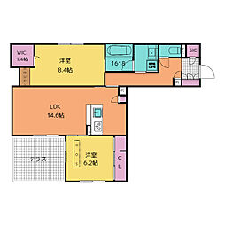 NC　STYLE　本山 1階2LDKの間取り