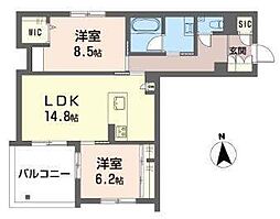 NC　STYLE　本山 2階2LDKの間取り