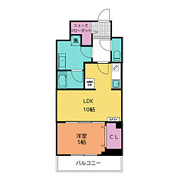 グランコート東山 6階1LDKの間取り