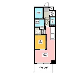 ブランブリエ利平治東山 4階1LDKの間取り