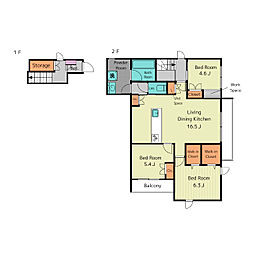 フォーレストヒルズ唐山 201 2階3LDKの間取り