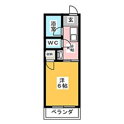 ルネ・田代 1Kの間取図画像