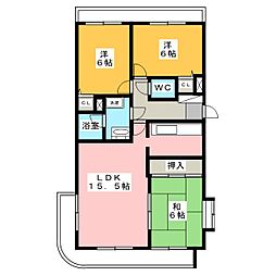 アルシュKUNO 3LDKの間取図画像