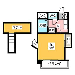 ロイヤル楠元 1Kの間取図画像