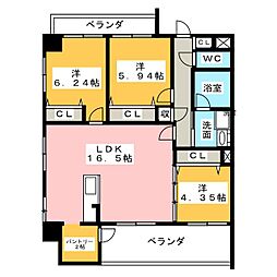 GranHills猫洞 3LDKの間取図画像