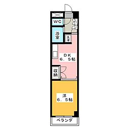 グロリアス本山 1DKの間取図画像