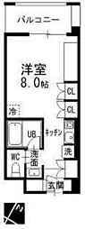 リッツィ本山 ワンルームの間取図画像