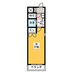 ジュネス藤原 1Kの間取図画像