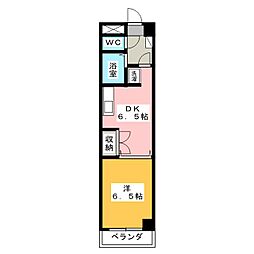 グロリアス本山 1DKの間取図画像