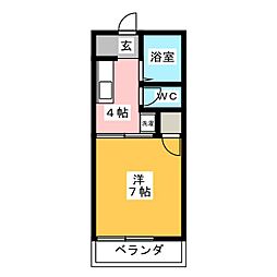 コーポなるこ 1Kの間取図画像