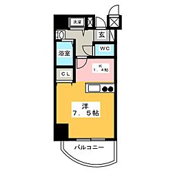 プレサンス覚王山D-Style2 ワンルームの間取図画像