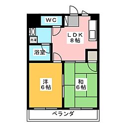 ムーハウス 2LDKの間取図画像